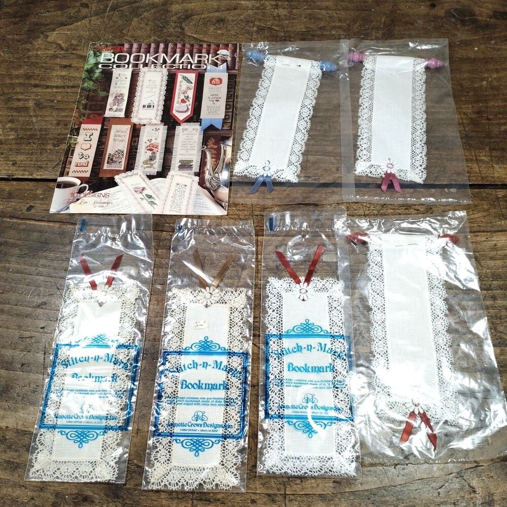 Leisure Arts Cross Stitch Bookmark Leaflet Pattern Vintage Finished Blanks New